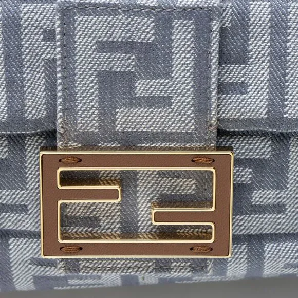 Fendi Denim Zucca Mamma Baguette Shoulder Bag - Picture 9 of 10